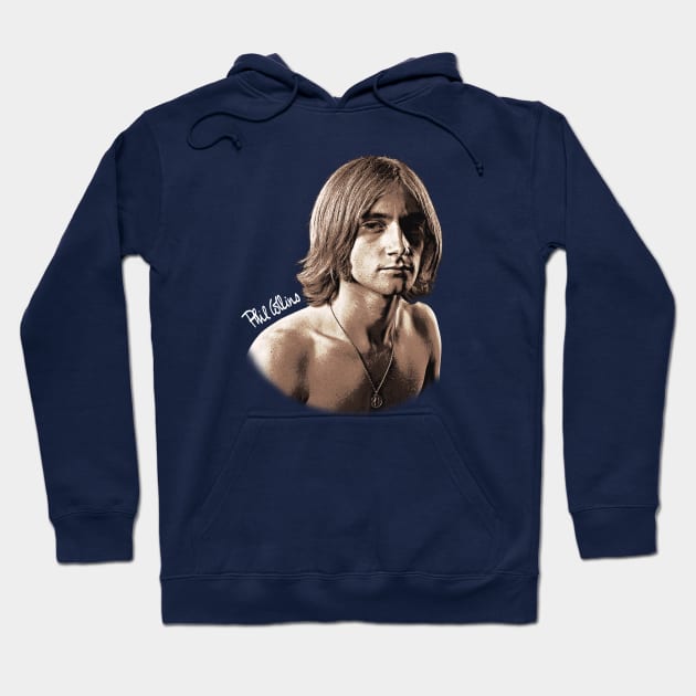 Phil Collins Long hair Fan Art Hoodie by Bingung Mikir Nama Design